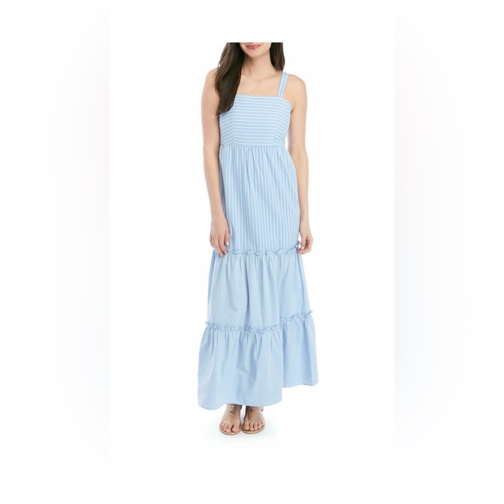 Preowned Crown & Ivy Blue Striped Maxi Dress size xsmall